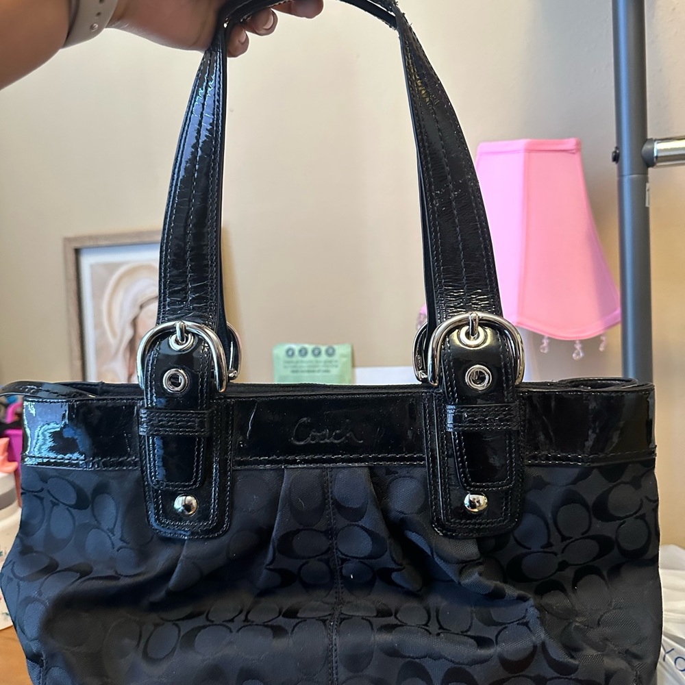 Coach Black Signature Tote Bag